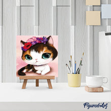 Charger l'image dans la galerie, Broderie Diamant | Broderie Diamant - Chat aux Yeux verts | animaux Broderie Animaux chats | FiguredArt