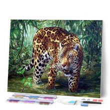 Charger l'image dans la galerie, Broderie Diamant | Broderie Diamant - Léopard dans la Jungle | animaux Broderie Animaux léopards | FiguredArt