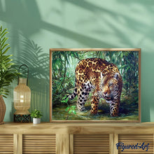 Charger l'image dans la galerie, Broderie Diamant | Broderie Diamant - Léopard dans la Jungle | animaux Broderie Animaux léopards | FiguredArt