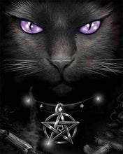 Charger l'image dans la galerie, Broderie Diamant | Broderie Diamant - Chat aux Yeux violets | animaux Broderie Animaux chats | FiguredArt