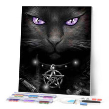 Charger l'image dans la galerie, Broderie Diamant | Broderie Diamant - Chat aux Yeux violets | animaux Broderie Animaux chats | FiguredArt