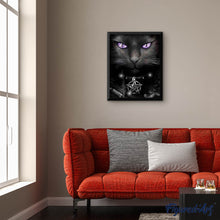 Charger l'image dans la galerie, Broderie Diamant | Broderie Diamant - Chat aux Yeux violets | animaux Broderie Animaux chats | FiguredArt