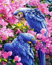 Charger l'image dans la galerie, Broderie Diamant | Broderie Diamant - Perroquets bleus | animaux Broderie Animaux Broderie Fleurs fleurs oiseaux | FiguredArt