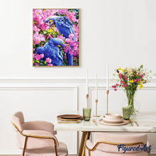 Charger l'image dans la galerie, Broderie Diamant | Broderie Diamant - Perroquets bleus | animaux Broderie Animaux Broderie Fleurs fleurs oiseaux | FiguredArt
