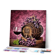 Charger l'image dans la galerie, Broderie Diamant | Broderie Diamant - Tonnelet de Vin | Broderie Cuisine cuisine | FiguredArt