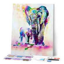 Charger l'image dans la galerie, Broderie Diamant | Broderie Diamant - Eléphant et son petit | animaux Broderie Animaux éléphants | FiguredArt