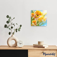 Charger l'image dans la galerie, Broderie Diamant | Broderie Diamant - Tulipes jaunes | Broderie Fleurs fleurs | FiguredArt