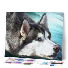 Charger l'image dans la galerie, Broderie Diamant | Broderie Diamant - Husky aux yeux bleus | animaux Broderie Animaux | FiguredArt