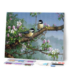 Charger l'image dans la galerie, Broderie Diamant | Broderie Diamant - Oiseaux sur une Branche fleurie | animaux Broderie Animaux oiseaux | FiguredArt