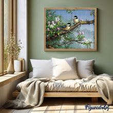 Charger l'image dans la galerie, Broderie Diamant | Broderie Diamant - Oiseaux sur une Branche fleurie | animaux Broderie Animaux oiseaux | FiguredArt