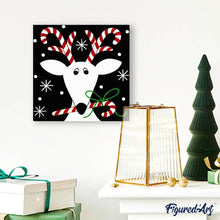 Charger l'image dans la galerie, Broderie Diamant | Broderie Diamant - Renne de Noël | autres Broderie Autres Noël rennes et biches | FiguredArt