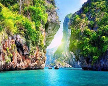 Charger l'image dans la galerie, Broderie Diamant | Broderie Diamant - Ilot paradisiaque | Broderie Paysages paysages | FiguredArt