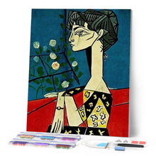 Charger l'image dans la galerie, Broderie Diamant | Broderie Diamant - Femme abstraite de profil | Broderie Reproduction dOeuvres reproduction doeuvres | FiguredArt