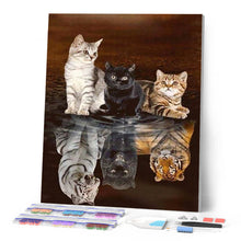 Charger l'image dans la galerie, Broderie Diamant | Broderie Diamant - Reflets Chatons | animaux Broderie Animaux chats | FiguredArt