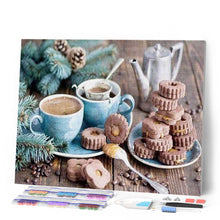 Charger l'image dans la galerie, Broderie Diamant | Broderie Diamant - Café et petits sablés | Broderie Cuisine cuisine | FiguredArt
