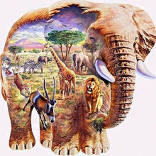 Charger l'image dans la galerie, Broderie Diamant | Broderie Diamant - Eléphant Paysage | animaux Broderie Animaux paysages éléphants | FiguredArt