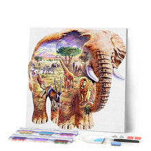 Charger l'image dans la galerie, Broderie Diamant | Broderie Diamant - Eléphant Paysage | animaux Broderie Animaux paysages éléphants | FiguredArt