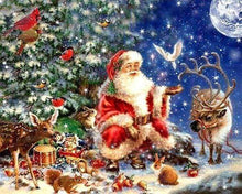 Charger l'image dans la galerie, Broderie Diamant | Broderie Diamant - Père Noël et Animaux | animaux Broderie Religion Noël | FiguredArt