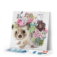 Charger l'image dans la galerie, Broderie Diamant | Broderie Diamant - Hérisson et Fleurs | animaux Broderie Animaux fleurs hérissons | FiguredArt