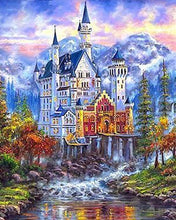 Charger l'image dans la galerie, Broderie Diamant | Broderie Diamant - Château dans la Montagne | Broderie Paysages Broderie Ville chateaux montagnes paysages | FiguredArt