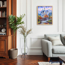 Charger l'image dans la galerie, Broderie Diamant | Broderie Diamant - Château dans la Montagne | Broderie Paysages Broderie Ville chateaux montagnes paysages | FiguredArt