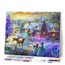 Charger l'image dans la galerie, Broderie Diamant | Broderie Diamant - Biches près de la Maison | animaux Broderie Animaux Broderie Paysages paysages | FiguredArt
