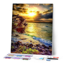 Charger l'image dans la galerie, Broderie Diamant | Broderie Diamant - Vagues près des Rochers | Broderie Paysages paysages | FiguredArt