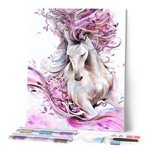 Charger l'image dans la galerie, Broderie Diamant | Broderie Diamant - Cheval et Crinière rose | animaux Broderie Animaux chevaux | FiguredArt