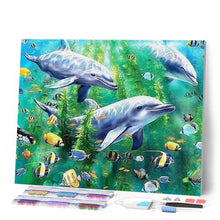 Charger l'image dans la galerie, Broderie Diamant | Broderie Diamant - Dauphins sous lEau | animaux Broderie Animaux dauphins | FiguredArt