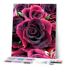 Charger l'image dans la galerie, Broderie Diamant | Broderie Diamant - Rose grenat | Broderie Fleurs fleurs | FiguredArt
