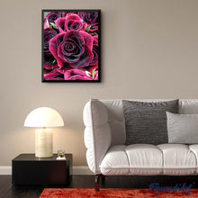 Charger l'image dans la galerie, Broderie Diamant | Broderie Diamant - Rose grenat | Broderie Fleurs fleurs | FiguredArt
