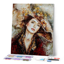 Charger l'image dans la galerie, Broderie Diamant | Broderie Diamant - Femme au Chapeau | Broderie Romantique romantique | FiguredArt