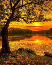 Charger l'image dans la galerie, Broderie Diamant | Broderie Diamant - Lac au coucher du Soleil | Broderie Paysages paysages | FiguredArt