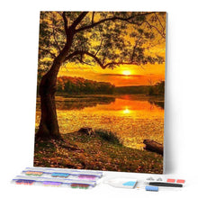 Charger l'image dans la galerie, Broderie Diamant | Broderie Diamant - Lac au coucher du Soleil | Broderie Paysages paysages | FiguredArt