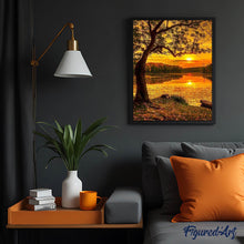 Charger l'image dans la galerie, Broderie Diamant | Broderie Diamant - Lac au coucher du Soleil | Broderie Paysages paysages | FiguredArt
