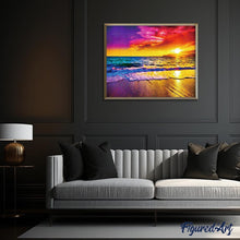 Charger l'image dans la galerie, Broderie Diamant - Coucher de Soleil à la Plage