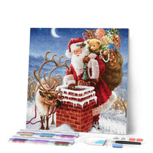 Charger l'image dans la galerie, Broderie Diamant | Broderie Diamant - Père Noël près de la Cheminée | Broderie Religion Noël | FiguredArt