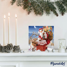 Charger l'image dans la galerie, Broderie Diamant | Broderie Diamant - Père Noël près de la Cheminée | Broderie Religion Noël | FiguredArt