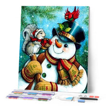 Charger l'image dans la galerie, Broderie Diamant | Broderie Diamant - Bonhommes de Neige et ses amis | animaux Broderie Animaux hiver | FiguredArt