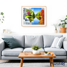 Charger l'image dans la galerie, Broderie Diamant | Broderie Diamant - Reflet du Lac en été | Broderie Paysages paysages | FiguredArt