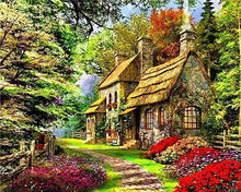 Charger l'image dans la galerie, Broderie Diamant | Broderie Diamant - Maison à la Campagne | Broderie Paysages paysages | FiguredArt