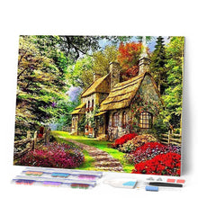 Charger l'image dans la galerie, Broderie Diamant | Broderie Diamant - Maison à la Campagne | Broderie Paysages paysages | FiguredArt