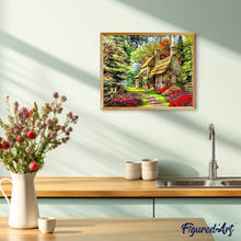 Charger l'image dans la galerie, Broderie Diamant | Broderie Diamant - Maison à la Campagne | Broderie Paysages paysages | FiguredArt
