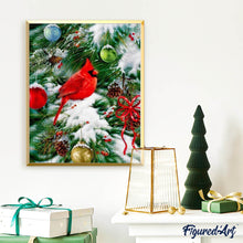Charger l'image dans la galerie, Broderie Diamant | Broderie Diamant - Oiseau sur Sapin de Noël | animaux Broderie Animaux Noël oiseaux | FiguredArt