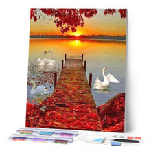 Charger l'image dans la galerie, Broderie Diamant | Broderie Diamant - Ponton et Coucher de Soleil | Broderie Paysages paysages | FiguredArt