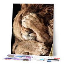 Charger l'image dans la galerie, Broderie Diamant | Broderie Diamant - Lion peureux | animaux Broderie Animaux lions | FiguredArt