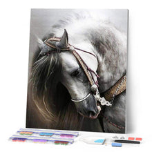 Charger l'image dans la galerie, Broderie Diamant | Broderie Diamant - Cheval gris élégant | animaux Broderie Animaux chevaux | FiguredArt