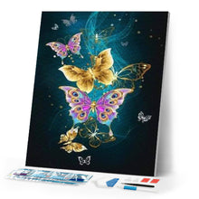 Charger l'image dans la galerie, Broderie Diamant - Papillons féériques en Couleurs