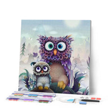 Charger l'image dans la galerie, Broderie Diamant | Broderie Diamant - Chouette et son Petit | animaux Broderie Animaux chouettes et hiboux | FiguredArt