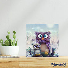 Charger l'image dans la galerie, Broderie Diamant | Broderie Diamant - Chouette et son Petit | animaux Broderie Animaux chouettes et hiboux | FiguredArt